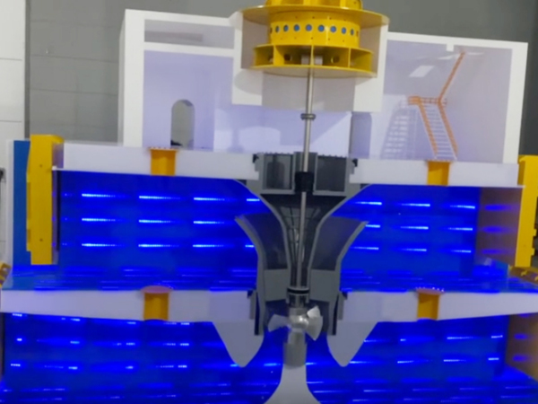 Bidirectional flow channel pump station demonstration